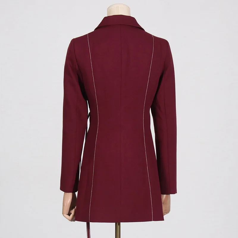 Шикарный весенне-осенний женский комплект из двух предметов пиджак на шнуровке с