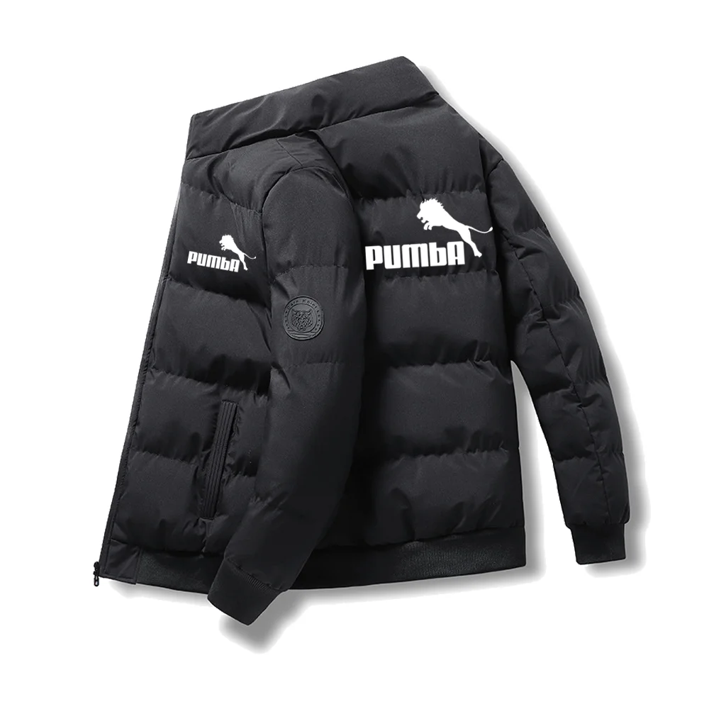 

2023 Fashion Parkas Cotton Padded Thick Warm Puffy Jacket Winter Warm Overcoat Outerwear Men