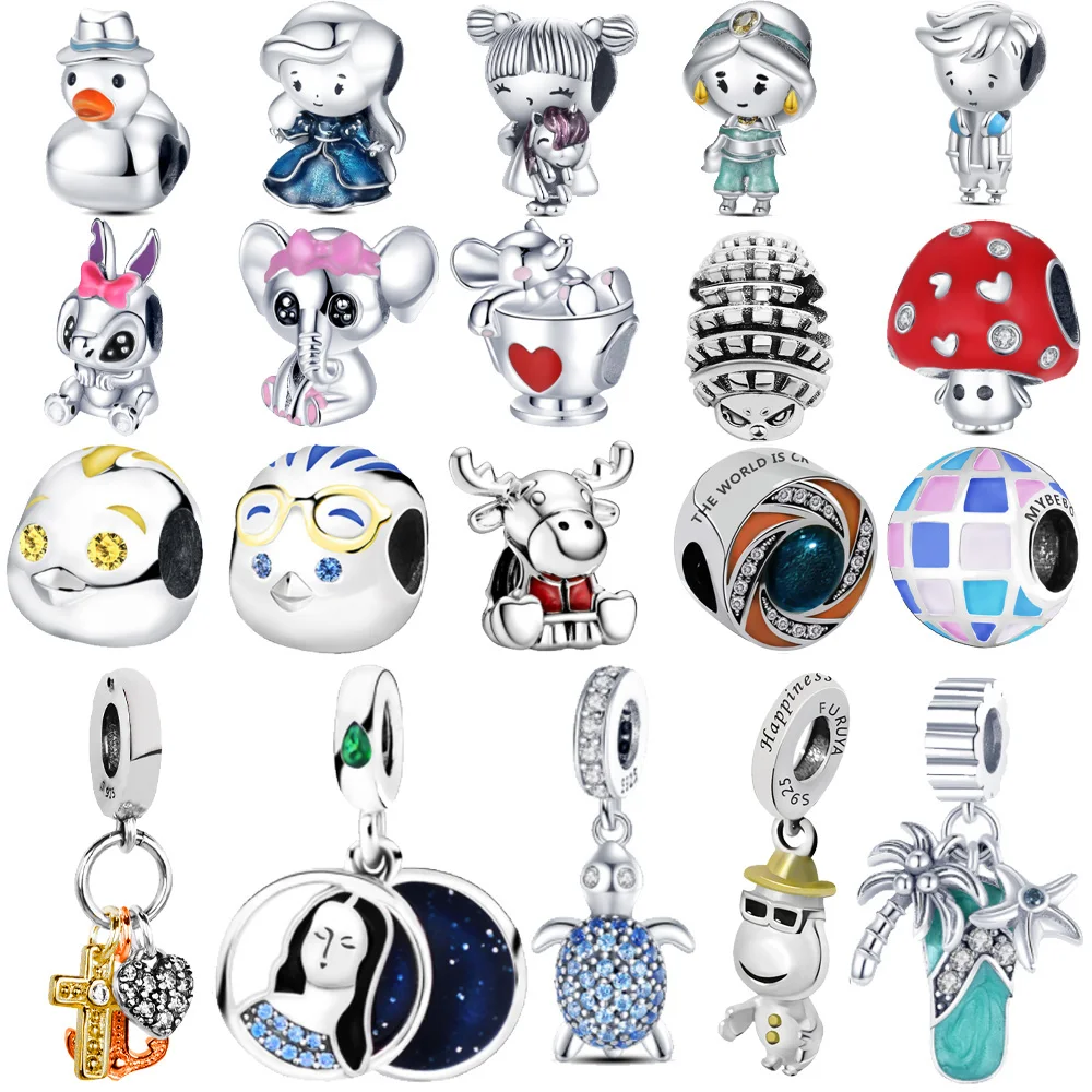 Шармы-бусины из серебра 925 пробы для браслетов Pandora
