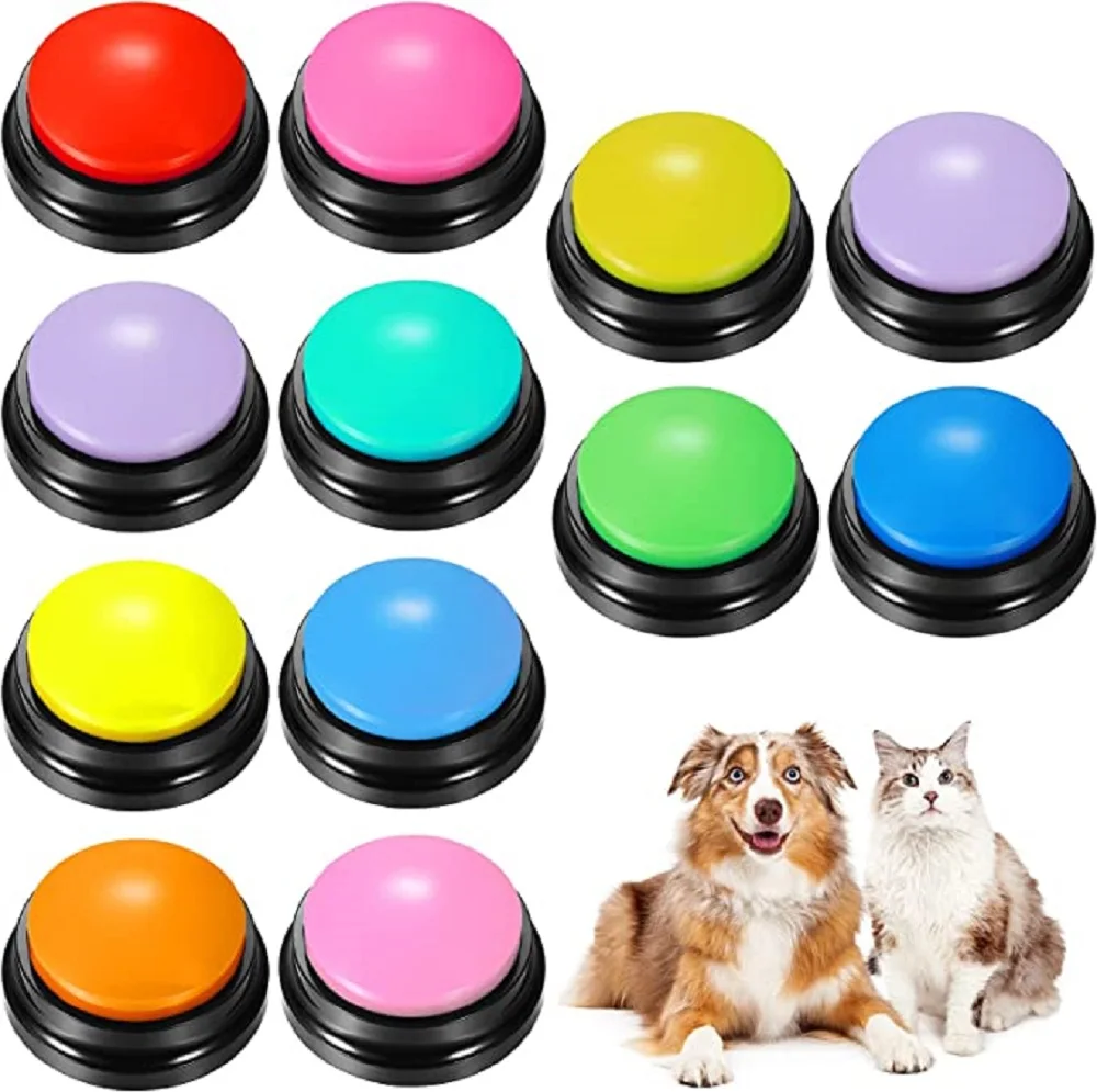 

Dog Toys Communication Sound Button Game Recordable Talking Voice Recording Button Pet Speech Training Buzzers for Pet Training
