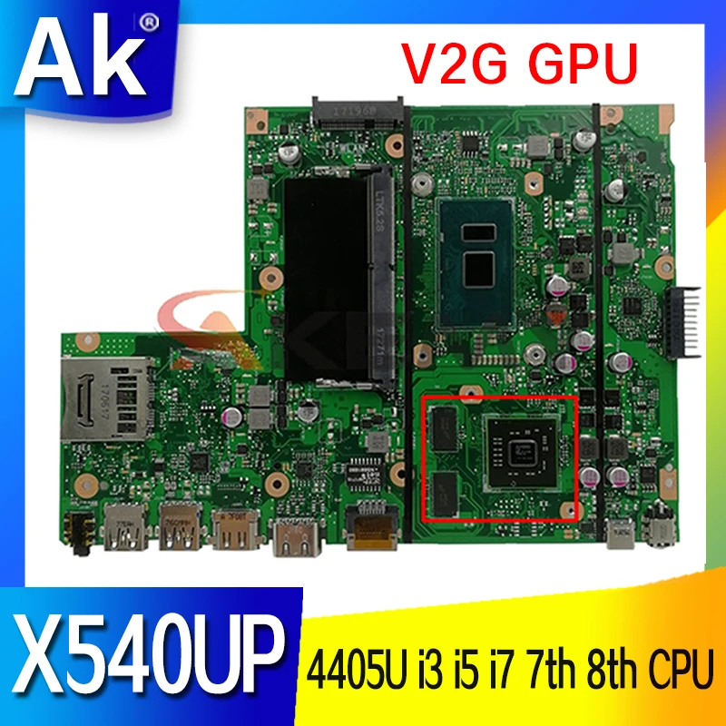 

Материнская плата X540UP 4G RAM V2G GPU для ASUS F540U X540UPR FL5700U A540U R540U VM520UP, материнская плата для ноутбука 4405U i3 i5 i7 7-го 8-го ЦПУ