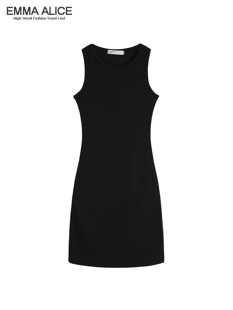 

Korean Fashion Slim One-piece Wrap Hip Short Dresses Women 2023 Summer New Vest Sleeveless Office Temperament Sexy Black Dress