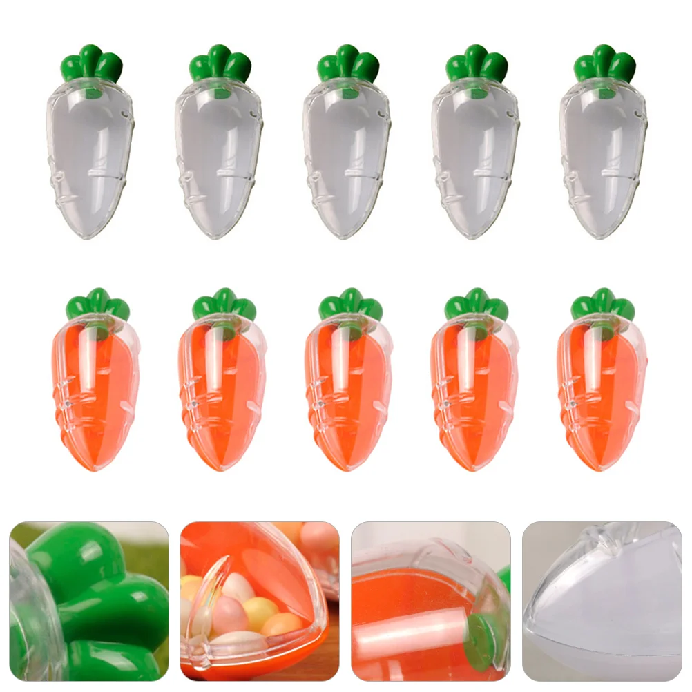 

Easter Candy Box Carrot Boxes Containers Treat Carrots Party Decoration Mini Clear Favor Holder Gift Storage Fillers Egg