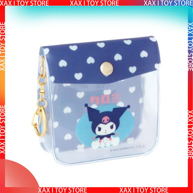 

Новинка Hello Kittys My Melody Kuromi Cinnamoroll Sanrio серии Kawaii Мультфильм Аниме Прозрачная ПВХ косметичка милая сумка для хранения