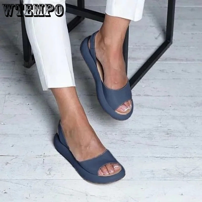 WTEMPO Flat Sandals Slippers Women's Casual Outdoor Fashion Beach Shoes Thick Sole Sandals Summer Open Toe Shoes Dropshipping