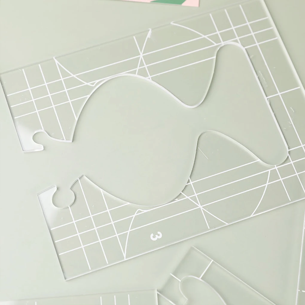 4 шт. изогнутые Швейные линейки четкие измерительные Шаблоны Дизайн шаблоны DIY