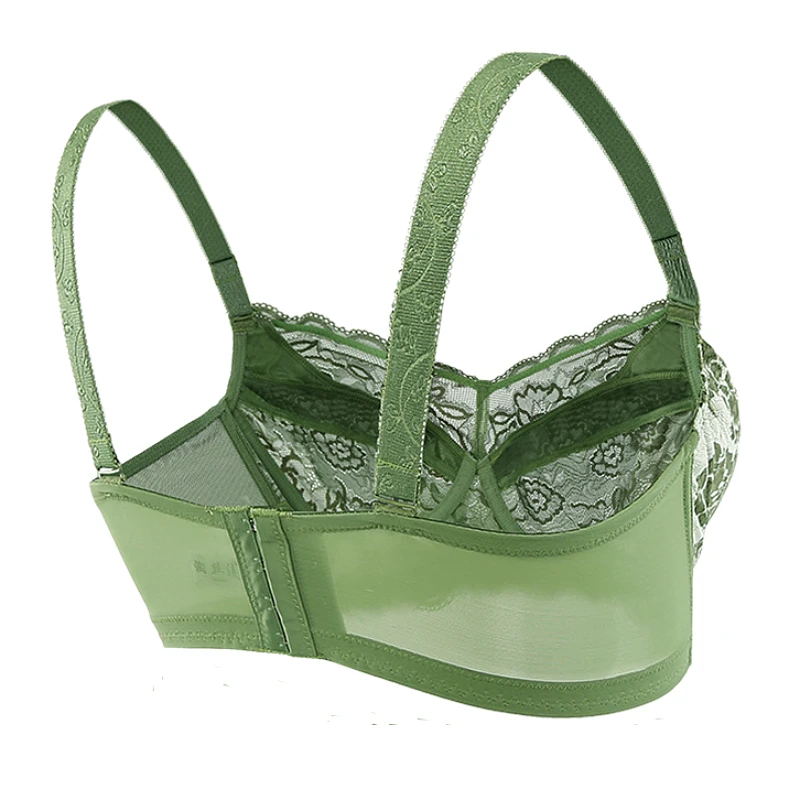 Womens Ultra Thin Bra Full Coverage Non-Padded Underwire Lace Lingerie For Female Plus Size 75 80 85 90 95 100 105 110 D E F G H