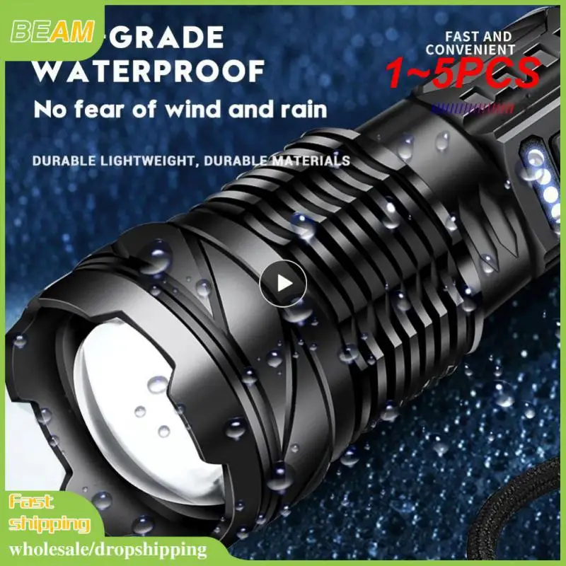 

Светодиодные фонарики высокой мощности 24 Вт, 1-5 шт., 50000000, тактические фонарики, телескопические фонарики для экстренных ситуаций, Jetbeam1km 18650, встроенные