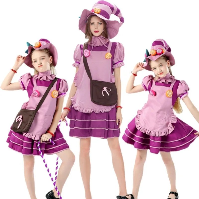 

Хэллоуин, детская одежда для взрослых, родителей, детей, девочка, конфеты, ведьма, косплей, женская Ведьма, вампир, конфеты, праздничный подарок