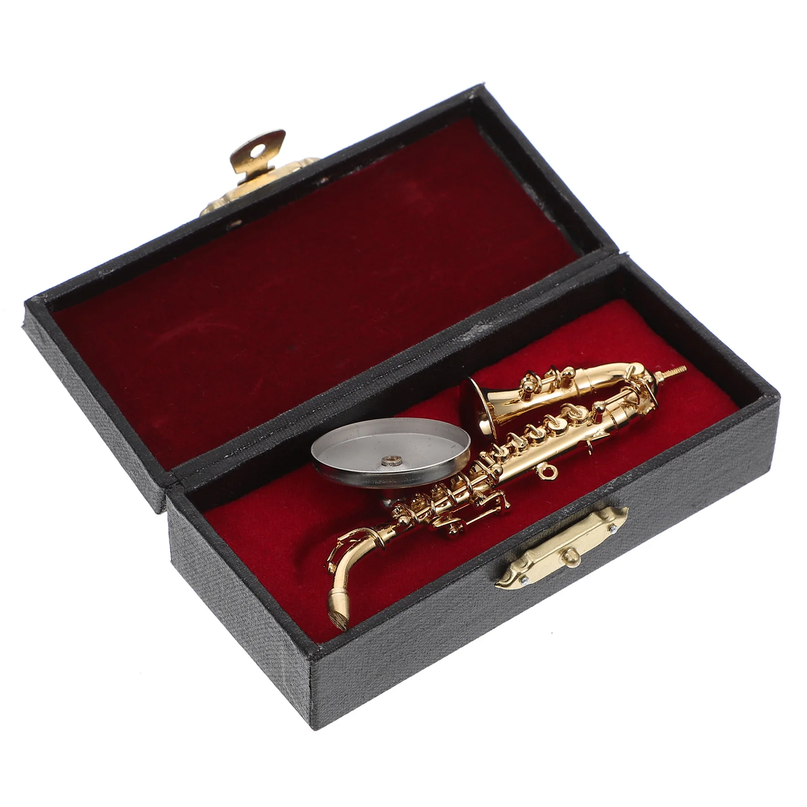

1 Set Miniature Saxophone Adorn Metal Mini Saxophone Ornament Photo Prop Decor