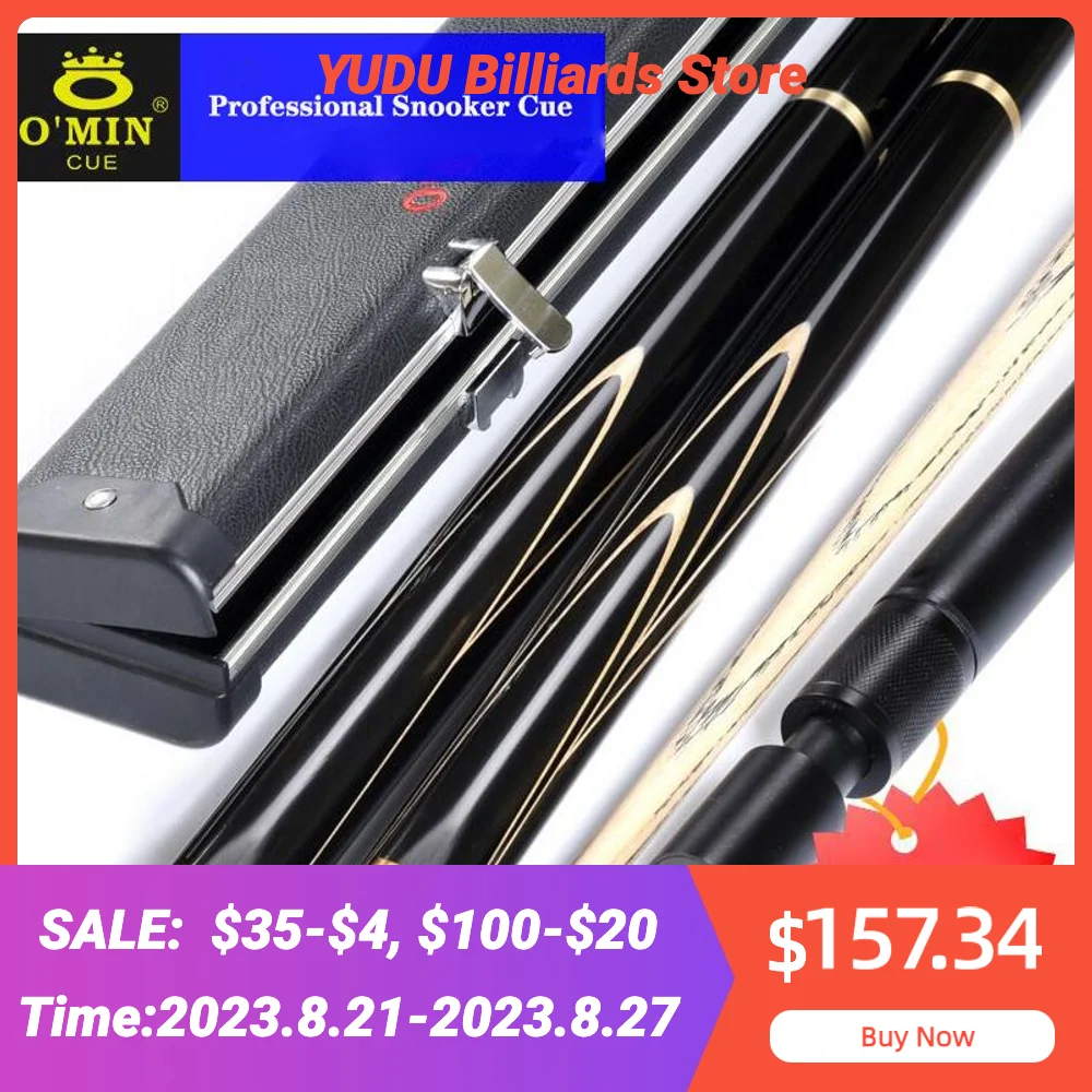 

O'MIN Snooker Cue 3/4 Piece Snooker Cue Kit with O'MIN Case with Telescopic Extension 9.5mm/10mm/11.5mm Tip Snooker Stick China