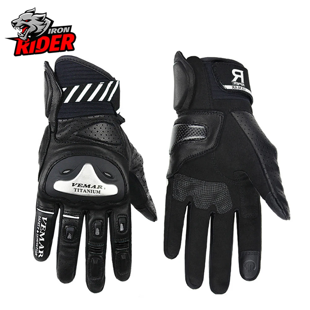 

Motorcycle Gloves Men Leather Retro Moto Gloves Touch Screen Protective Motocross Motorbike Gloves Breathable For Seasons