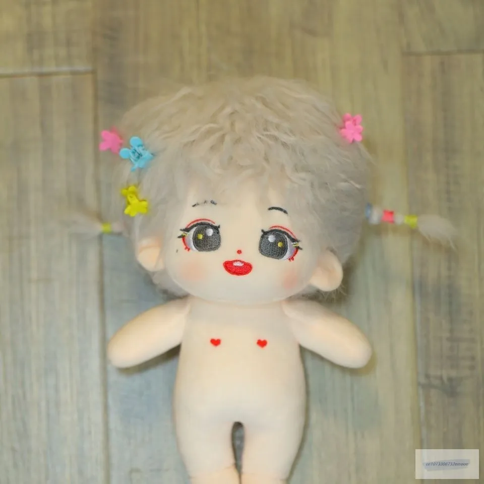 

Grey curly hair 20cm Sean Xiao Korea Kpop EXO idol Doll Reloaded Clothes Cute Stuffed Toy Dolls Plush for Idol Dolls Gift