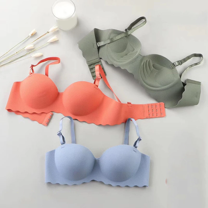 

New Sexy Women Bras Solid Seamless Underwear Adjustable Push Up Wire Free Bralette Soft Fashion Female Breathable Lingerie