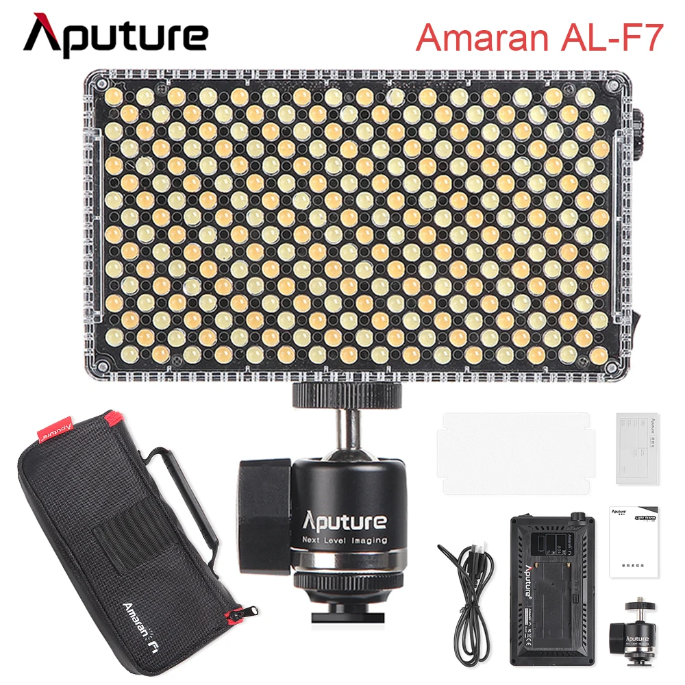 

Aputure Amaran AL-F7 On-камера светодиодный ная Лампа цветовая температура 3200K-9500K CRI 95 + TLCI 95 + комплект дополнительной батареи для видеосъемки