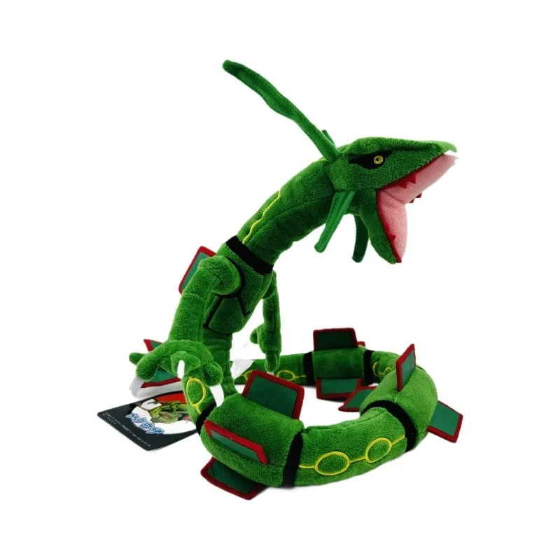 80 см плюшевая кукла с покемоном Rayquaza блестящая зеленая черная Peluche мягкая игрушки