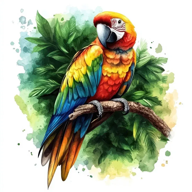 

Съемная наклейка на стену с попугаями ПВХ