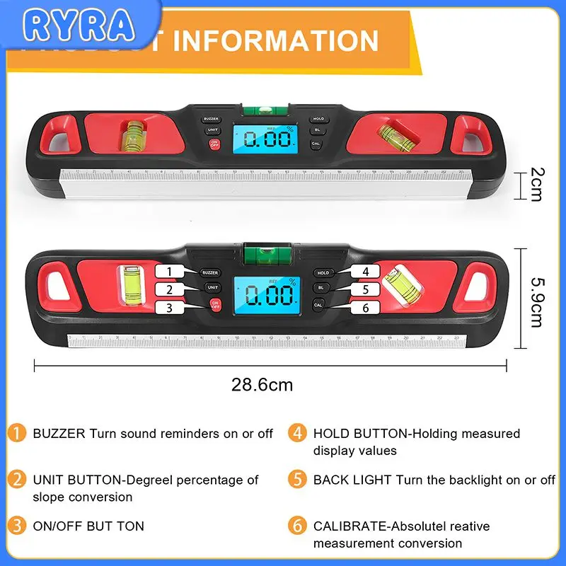 

Цифровой транспортир, электронный измеритель уровня, угломер, инклинометр, магнитный 45 °/90 °/180 °, измерительные инструменты