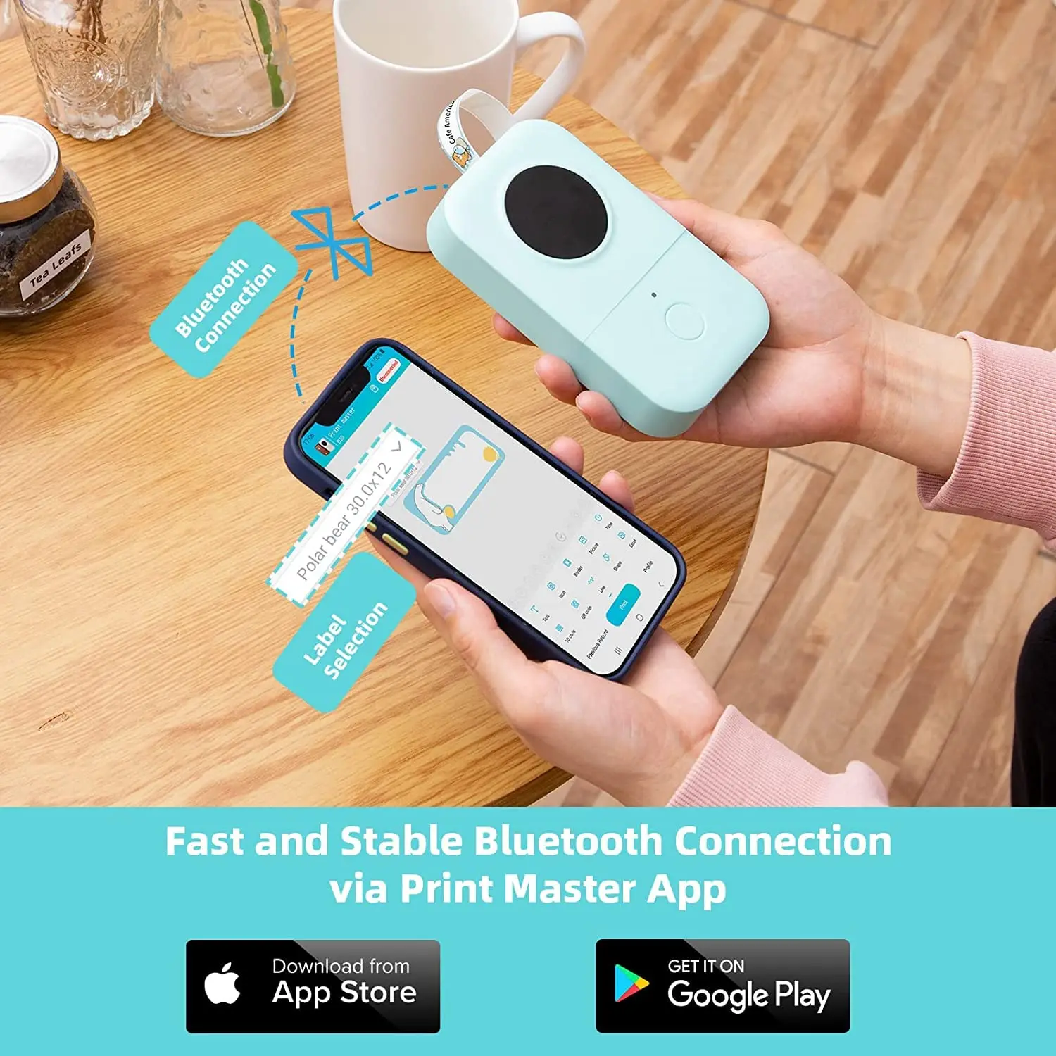 Карманный принтер для этикеток Phomemo D30 беспроводной совместим с IOS + Android 203