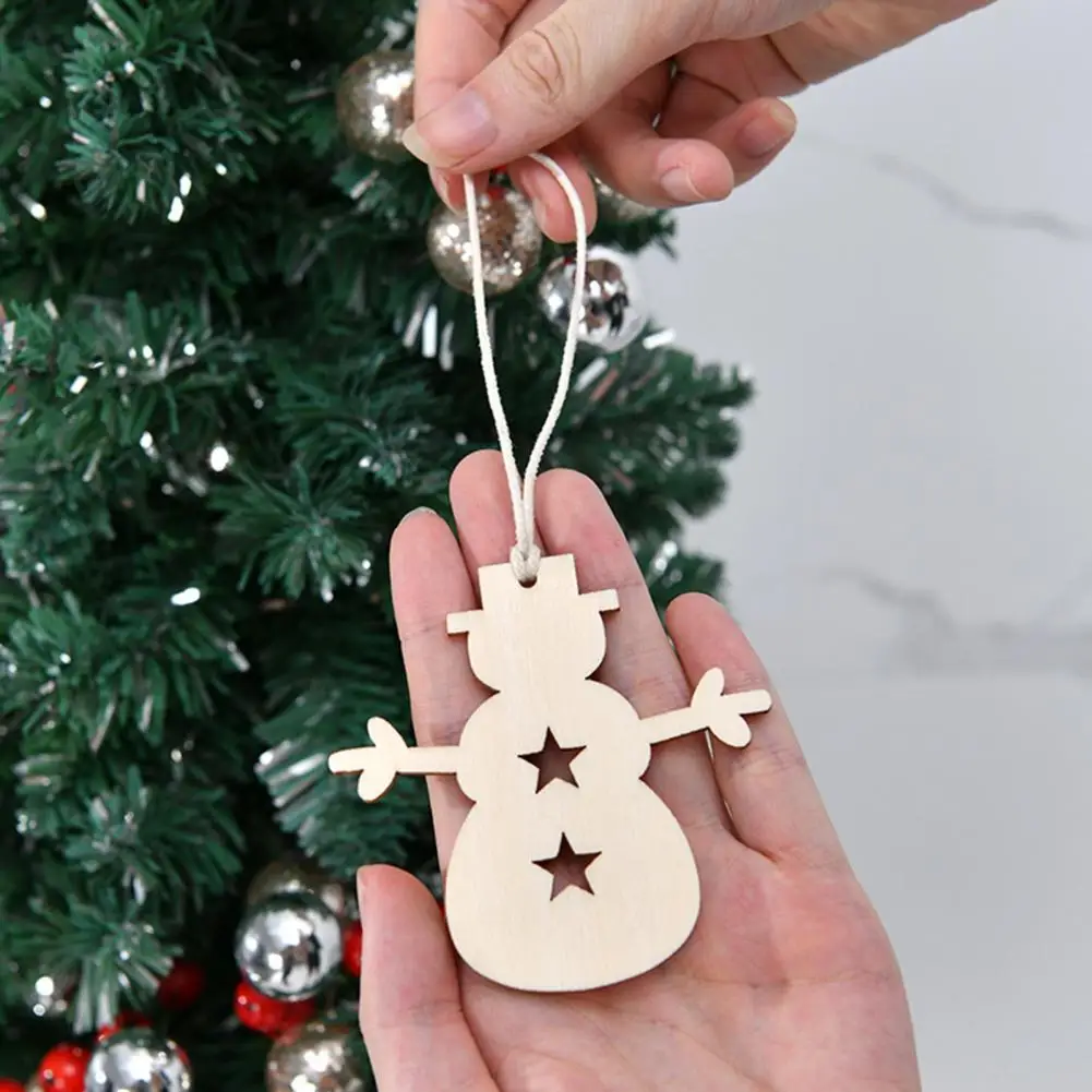 

10 шт., деревянные подвески для ёлки