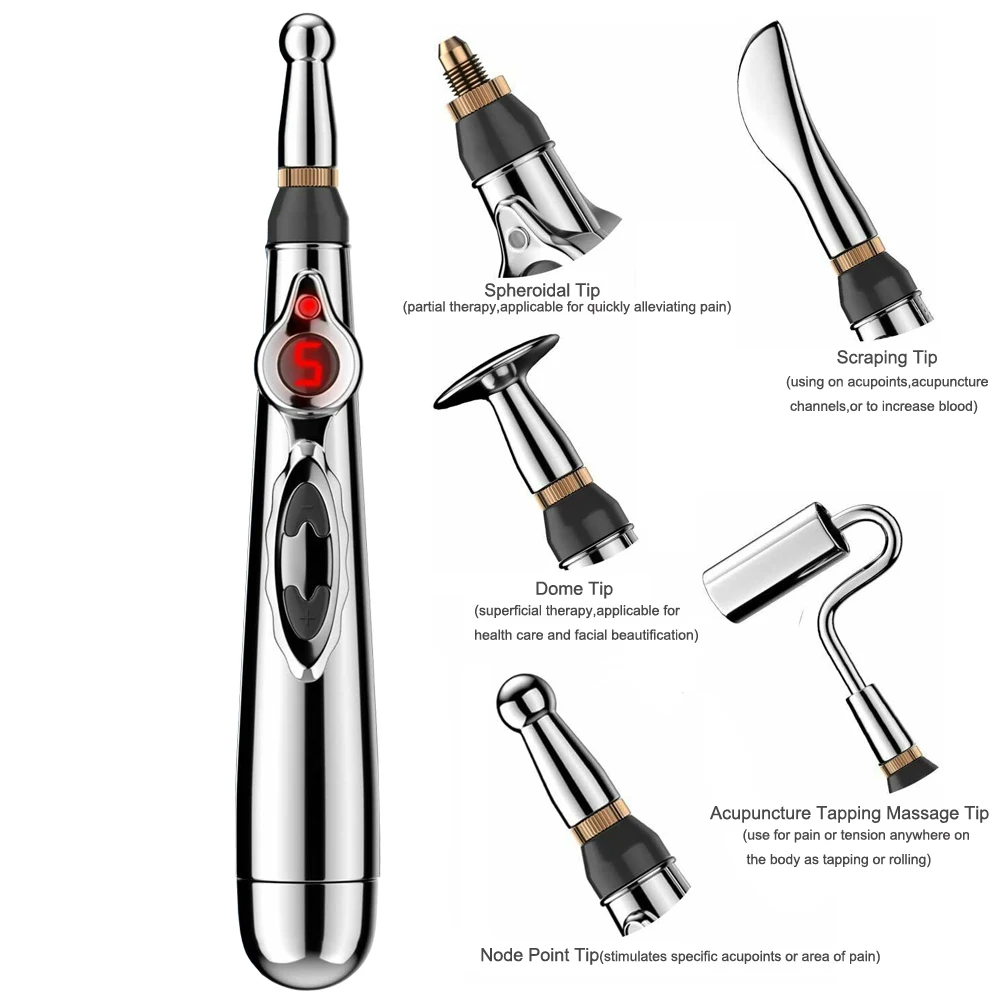 

3/5 Heads Laser Acupuncture Pen Meridian Massage Pen Acupuncture Point Detector Face Roller Facial Body Massage Tool Health Care