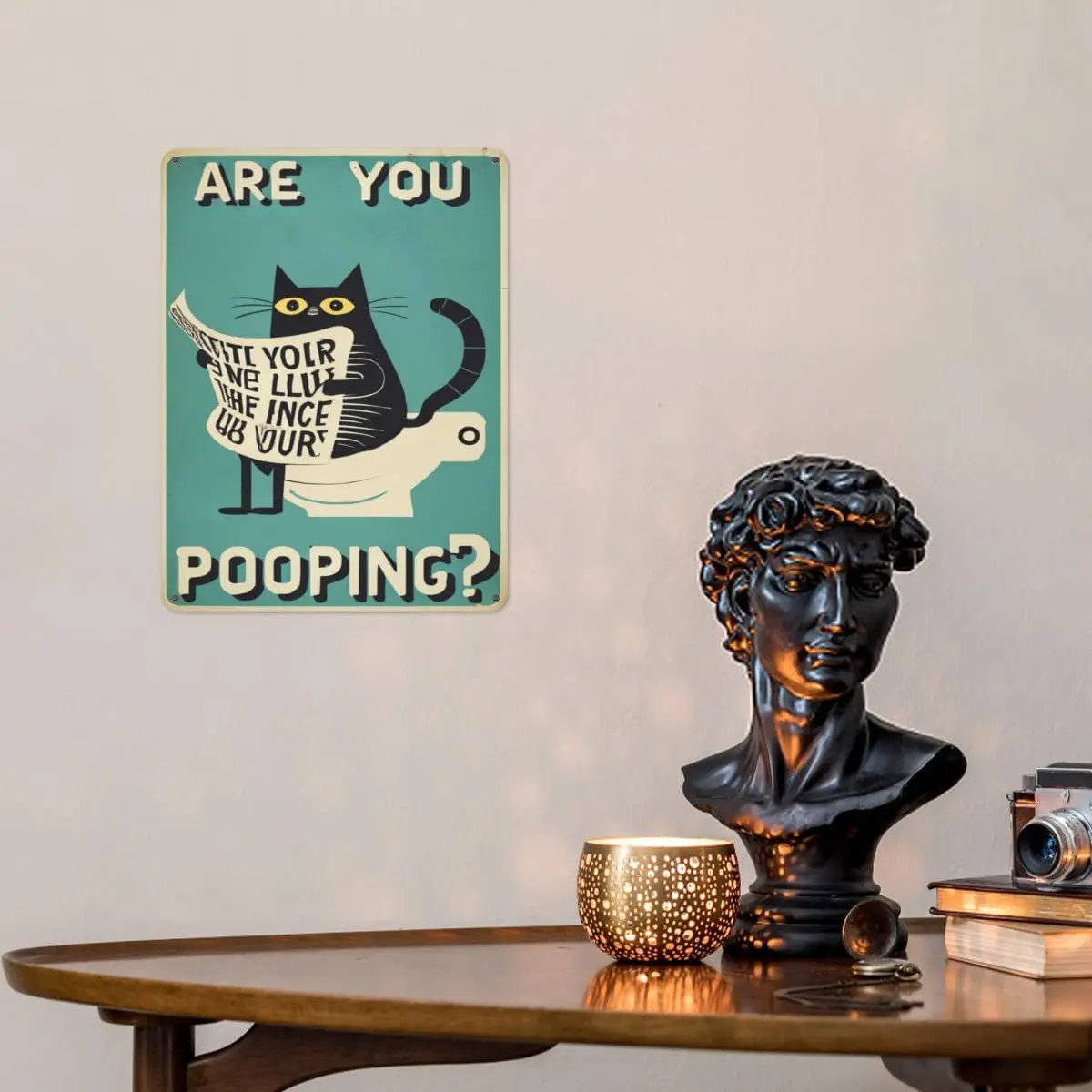 Vntge Funny Blck Ct Tn Sgn - Retro re You Poopng Metl Wll rt для дома спальни кафе паба клуба Ktchen Grge De
