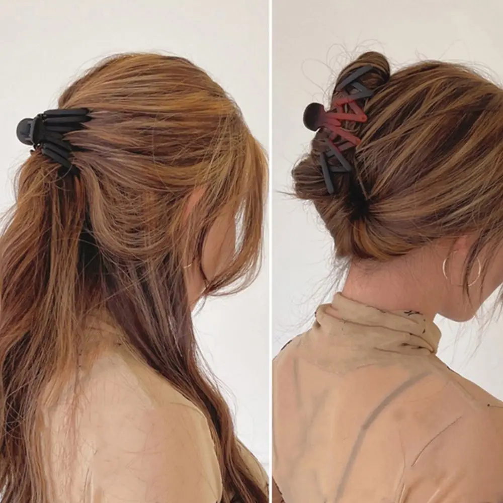 

Unique Spider Shaped Retractable Hair Claw Solid Color Frosted Geometric Hair Claw Simple Daily Hair Accessories