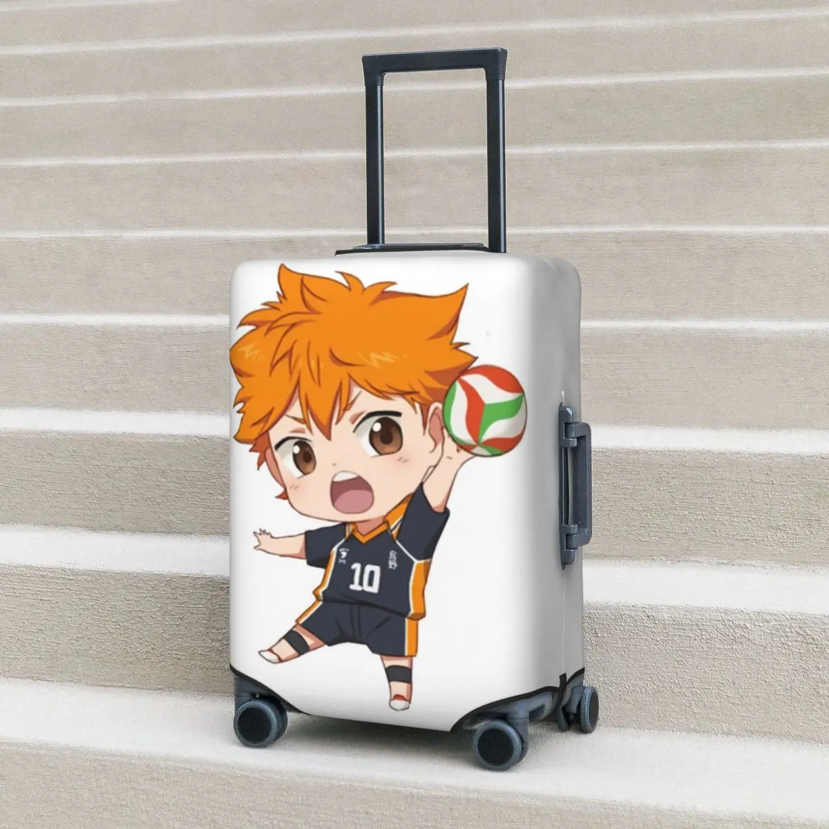

Haikyuu Suitcase Cover Chibi Travel Protector Flight Elastic Luggage Accesories