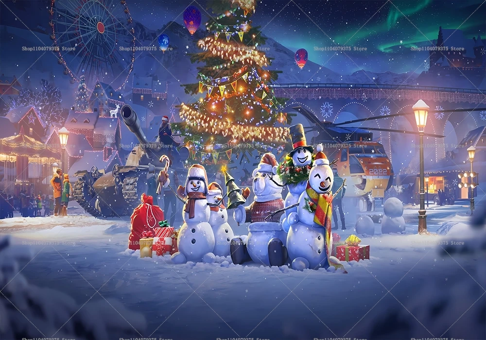 Рождественский Снеговик Фон Для Фотосъемки Украшение На Тему Дерева Баннер