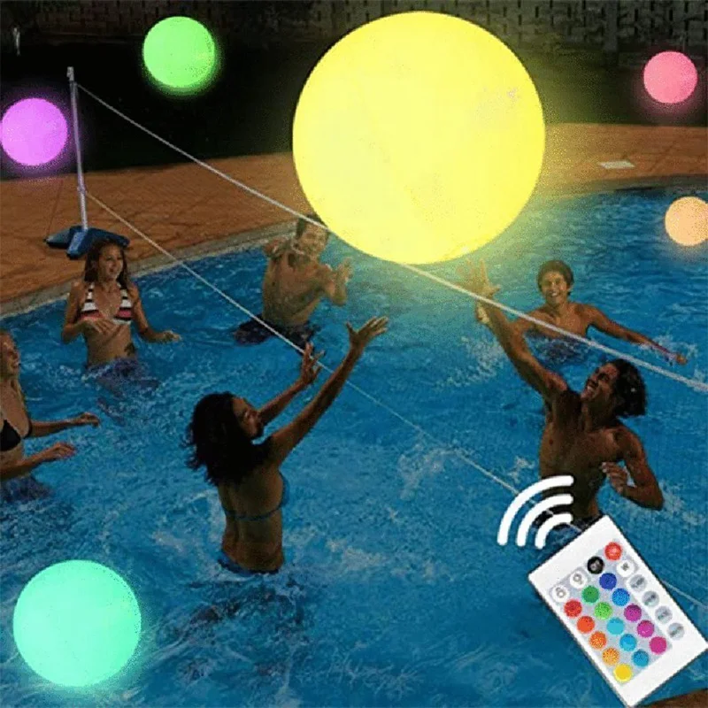 16 colori LED palla palla luminosa divertente gonfiabile palla luminosa decorazione pallone da spiaggia piscina all'aperto natale all'aperto
