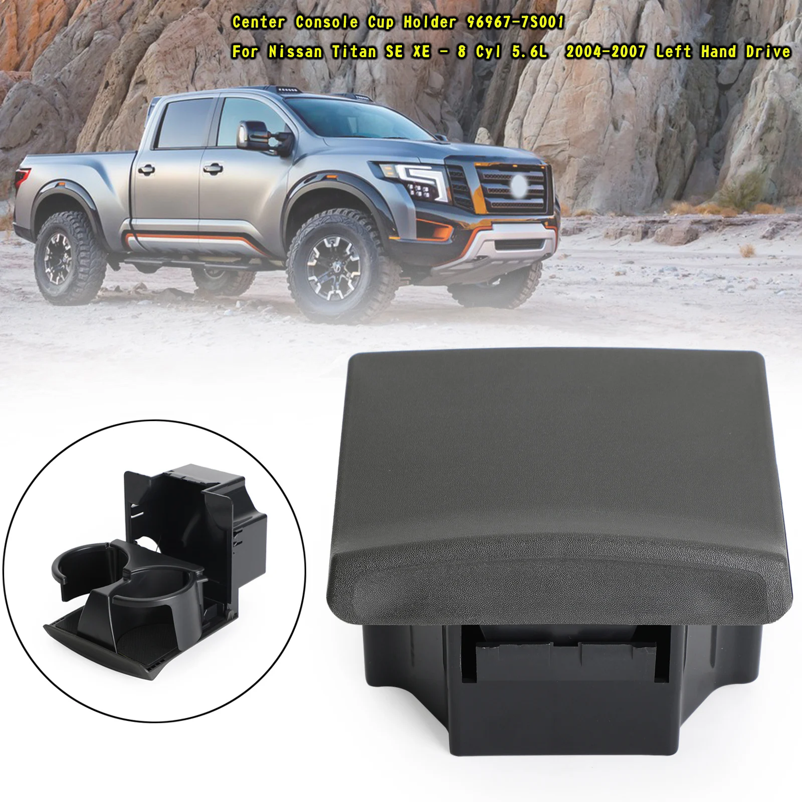 

Подстаканник центральной консоли Areyourshop для Nissan Titan SE XE - 8 Cyl 5.6L 2004 2005 2006 2007 96967-7S001, автозапчасти