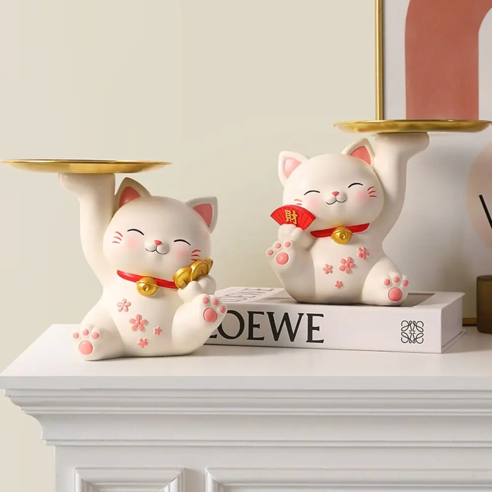 

Use Porch Storage Wine Cabinet Housewarming Gifts Key Storage Holder Desktop Ornaments Lucky Cat Ornaments Storage Tray