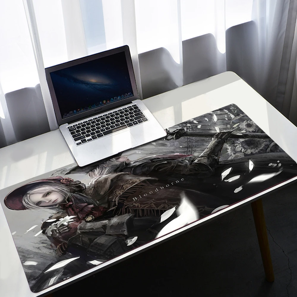 

Laptop Gamer Bloodborne Mousepad Gaming Accessory Mouse Pad Large Locking Edge Non-slip Keyboard Deak Rubber Mat for Cs Go LOL