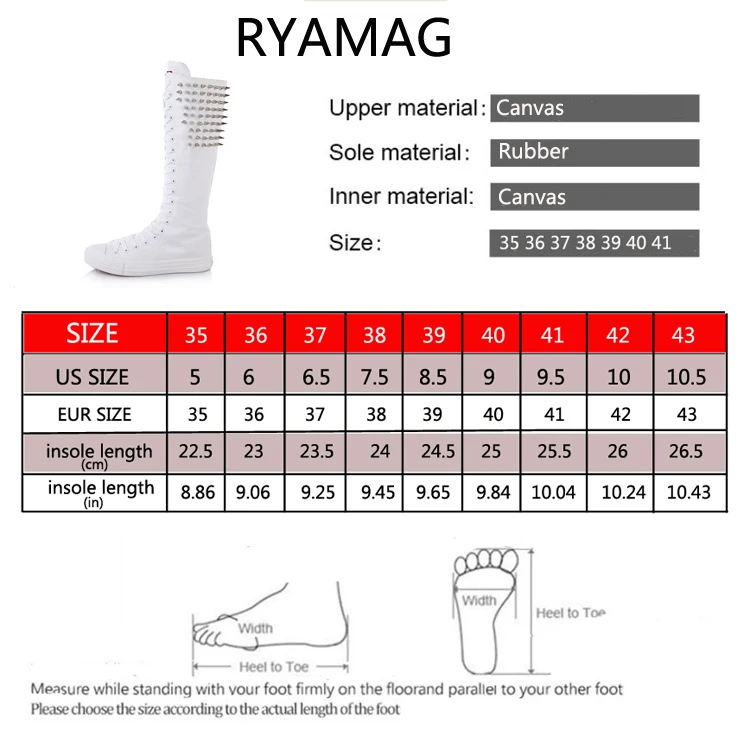 Ryamag 2022 новые женские парусиновые сапоги длинные с заклепками обувь на плоской