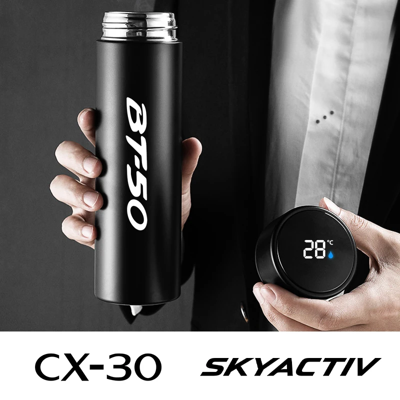

For Mazda skyactiv 2 3 5 8 cx3 cx4 cx5 cx7 cx8 cx9 cx30 mx5 rx8500ML smart thermos temperature display vacuum water cup