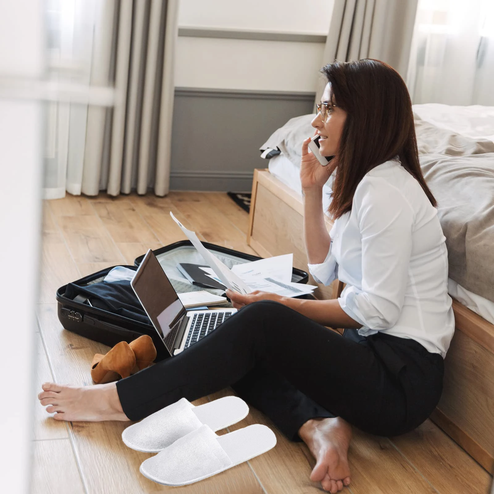 Одноразовые Тапочки для гостей комплекты принадлежностей отеля Нескользящие