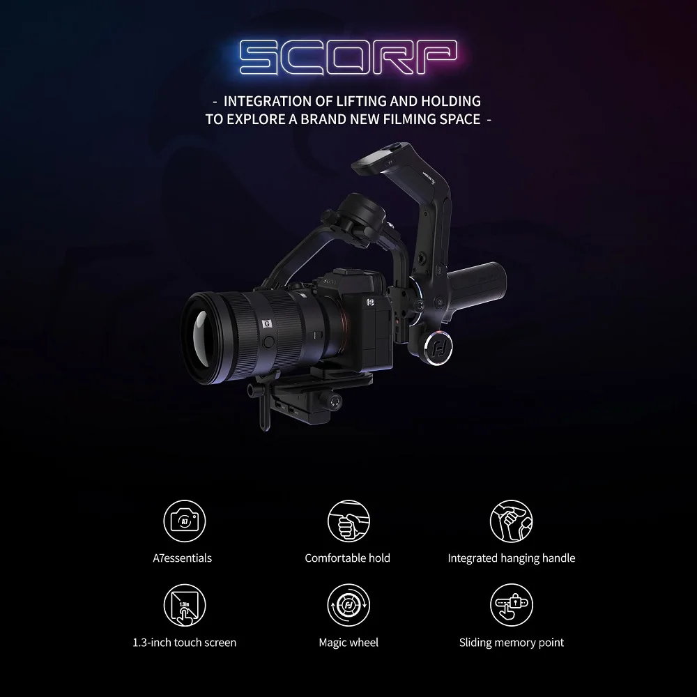 Стабилизатор FeiyuTech Feiyu SCORP с сенсорным экраном для DSLR и беззеркальных камер Sony A7