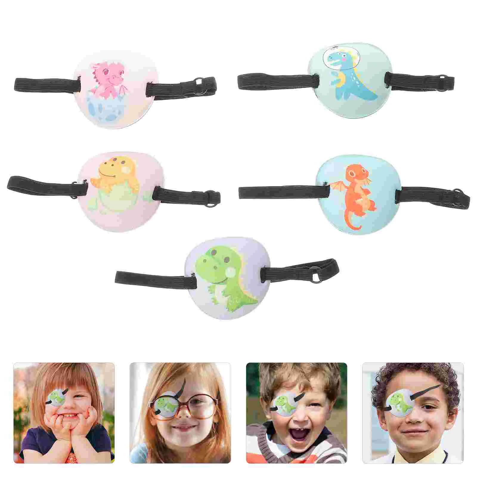 

5 Pcs Amblyopia Cyclops Eyeglass Patch Safety Goggles Kids Strabismus Patches Lazy Left Eyepatch Pirate Masks Adults Soft 3d
