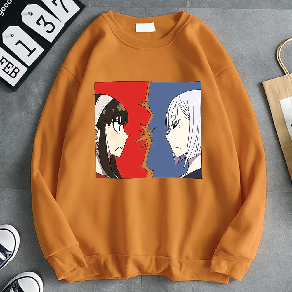

Spy X Familyn Fighting Anya Mens Clothes Crewneck Clothing Casual Loose Sweatshirt Comics Comfortable Crewneck Male Hoody