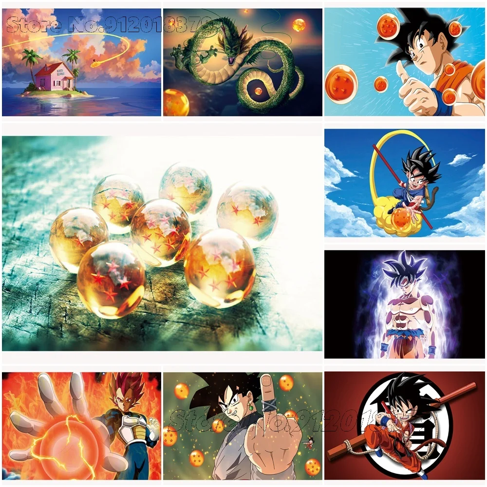 

5D Diamond Painting Dragon Ball Goku Kame House Shenron Anime Diamond Mosaic Embroidery Cross Stitch Home Decor Wall Sticker