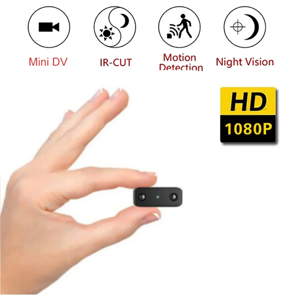 

Мини-камера, самая маленькая 1080P Full HD видеокамера, инфракрасное ночное видение, микро камера с детектором движения, стандартная поддержка TF-...