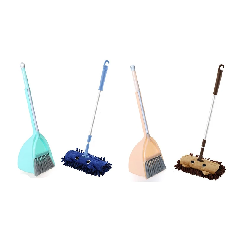 

2 Set Children's Cleaning Kit Set Of 3 Children's Housekeeping Cleaning Kit Cartoon Children's Toys Cleaning Game Toys, Green, L