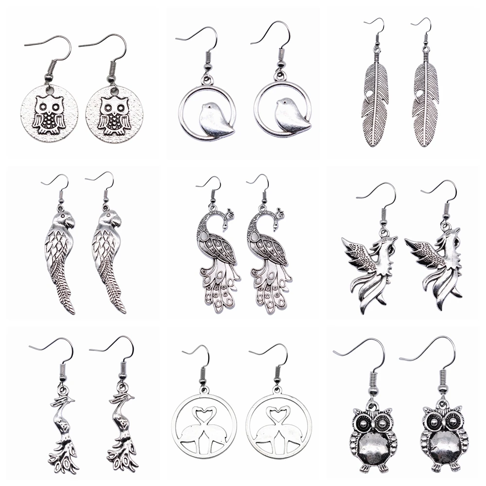 53 стиля искусство для женщин винтажная сова голубь павлин Феникс ласточка перо