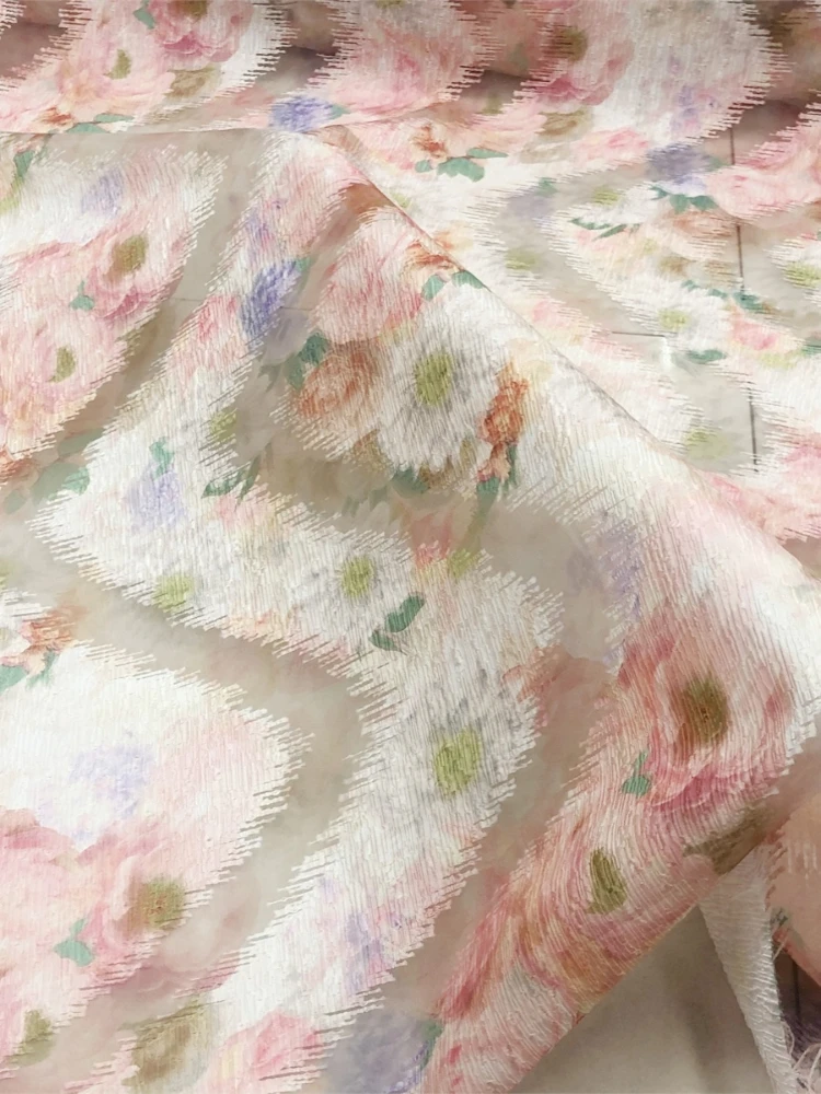 Ткань из органзы с цветочным дизайном летнее платье модная одежда сделай сам