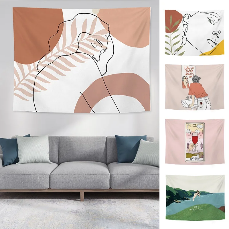 

Дизайнерский изысканный Ins Фон тканевый гобелен мягкий дизайн для спальни декоративная подвесная ткань для стен тканевый реквизит для фото...