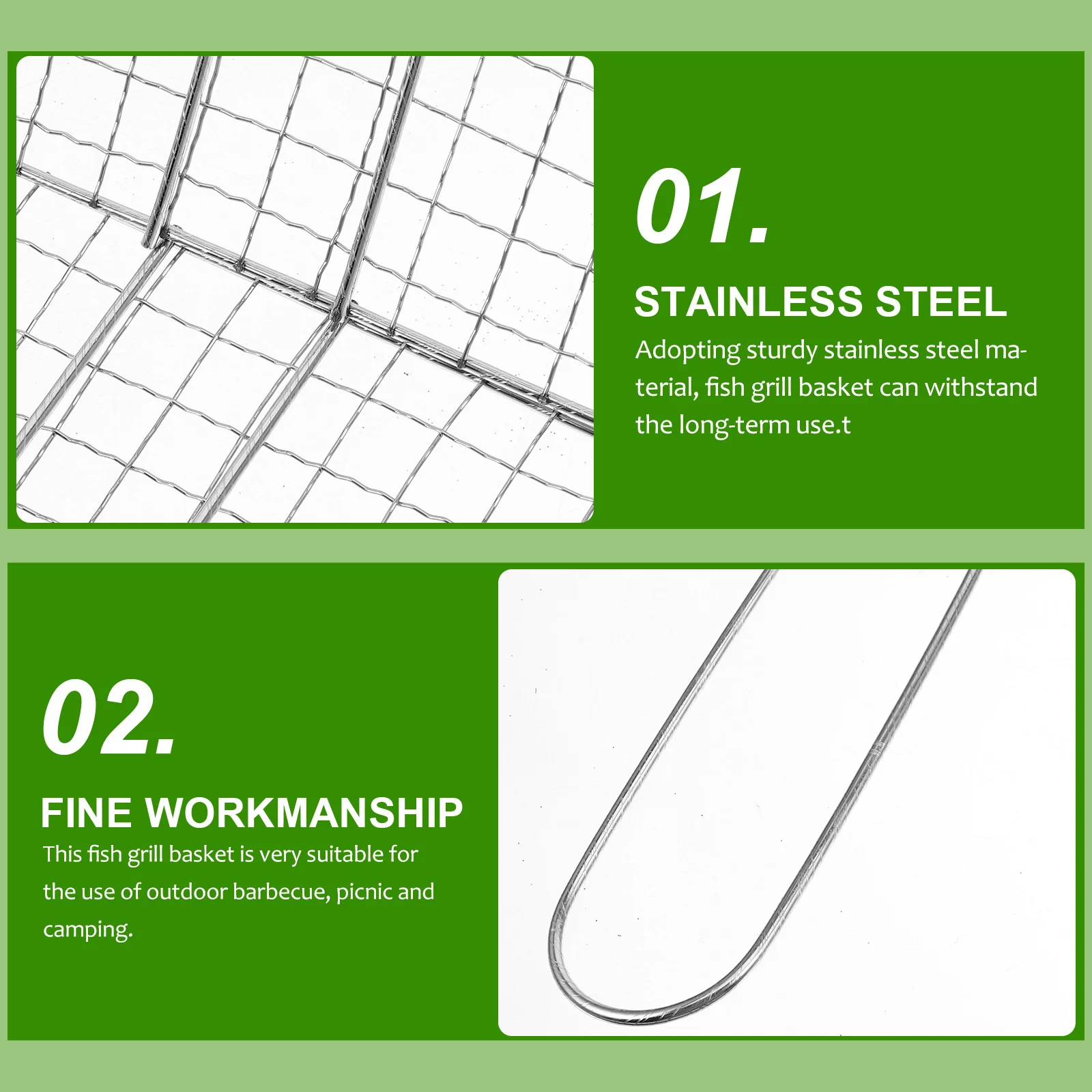 Аксессуары для гриля сетка барбекю корзина рыбы уличная серебряная из