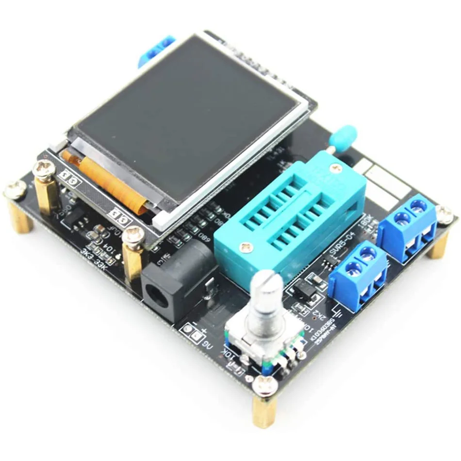 Тестер транзисторов GM328A с диодом, ёмкостью, ESR, напряжением, частотой, ШИМ, генератором квадратной волны и паяльной станцией на английском и русском языках.