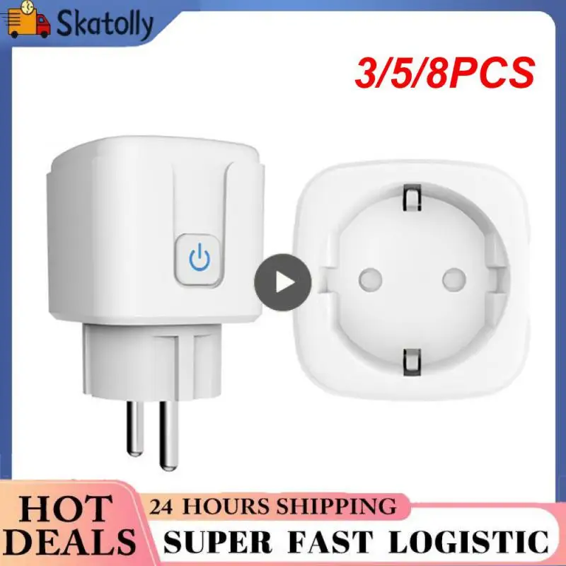 

3/5/8PCS Cozylife Remote Socket Wireless 16a Eu Power Plug Fire Retardant Pc Voice Control