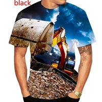 sport fashion funny 3d printed casual t shirts soft and comfortable streetwear men excavator t shirt