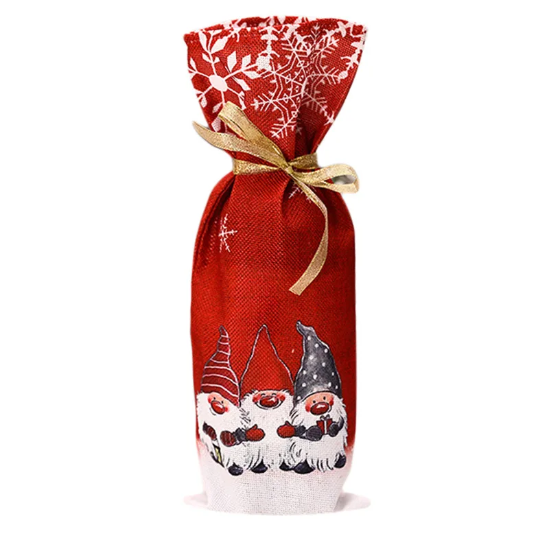 

Рождественские чехлы для винных бутылок Санта-Снеговик